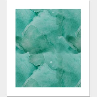 Green Watercolor Posters and Art